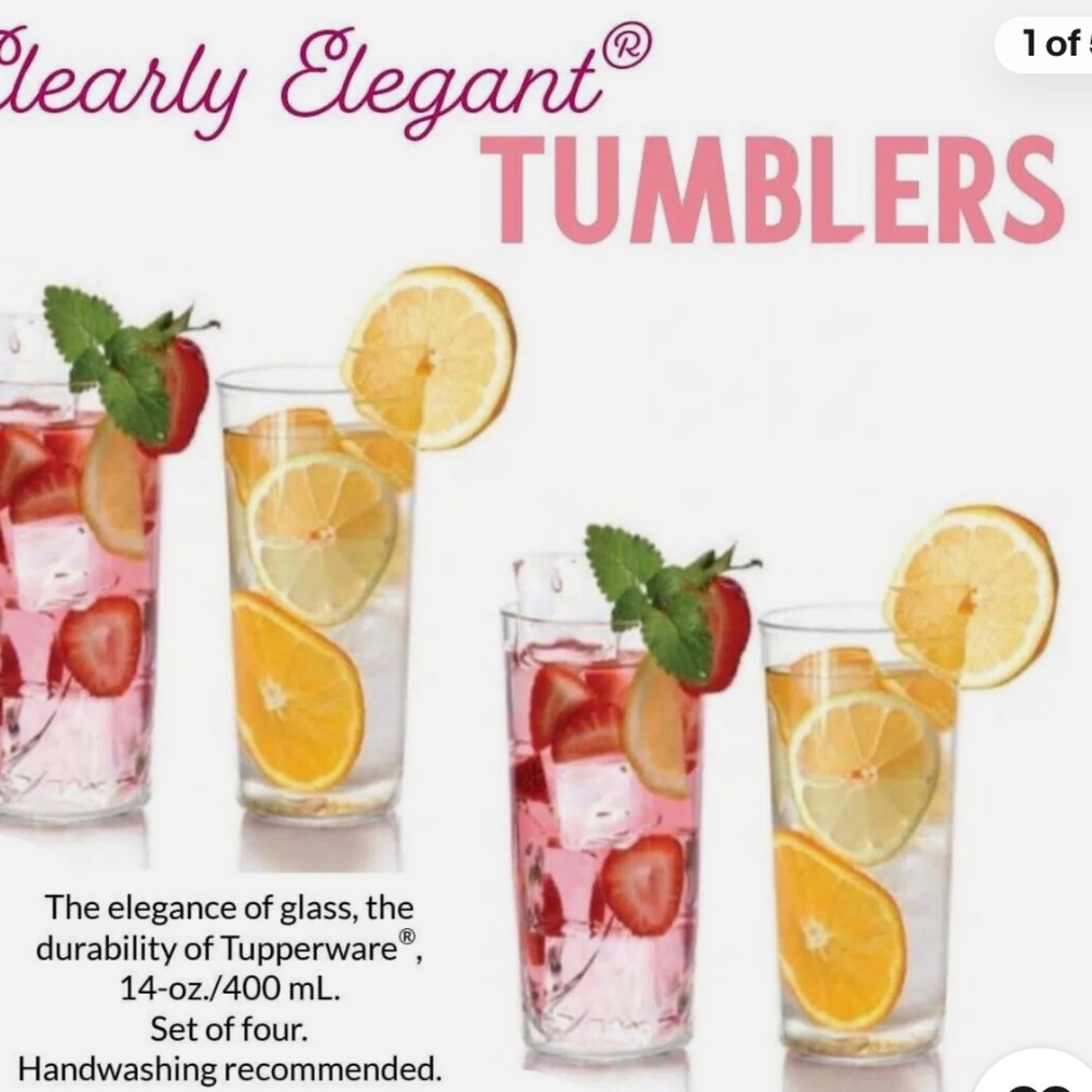 Tupperware Clearly Elegant Tumblers with Fruit Accents